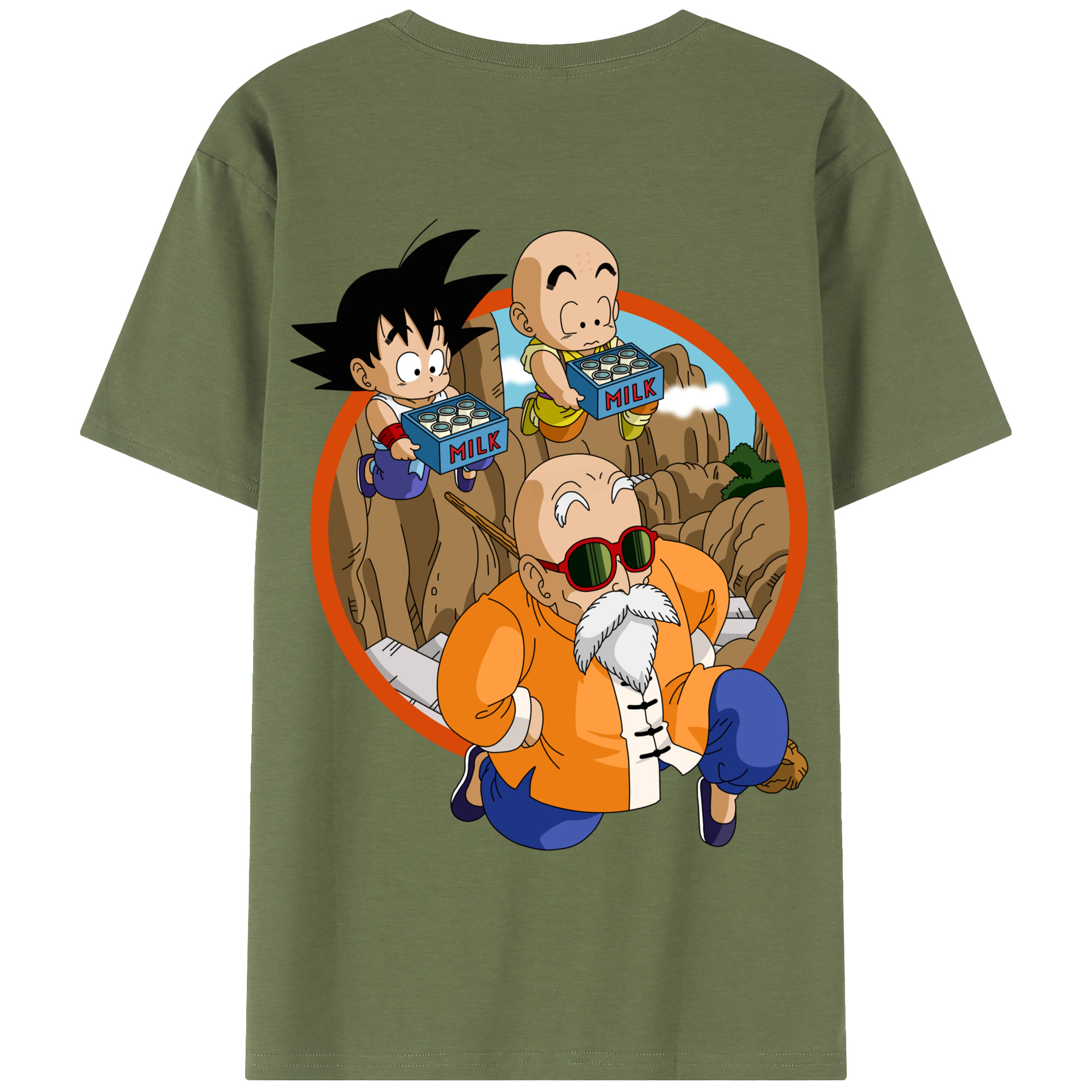 （画像用） ドラゴンボール 亀仙人（かめせんにん） DRAGON BALL Master Roshi Kame Sennin 綿100％半袖Tシャツ（背面プリント）